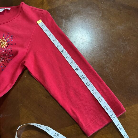 Quacker Factory Red Patriotic Embellished Sequins Fireworks July 4.Size XS - Picture 11 of 14